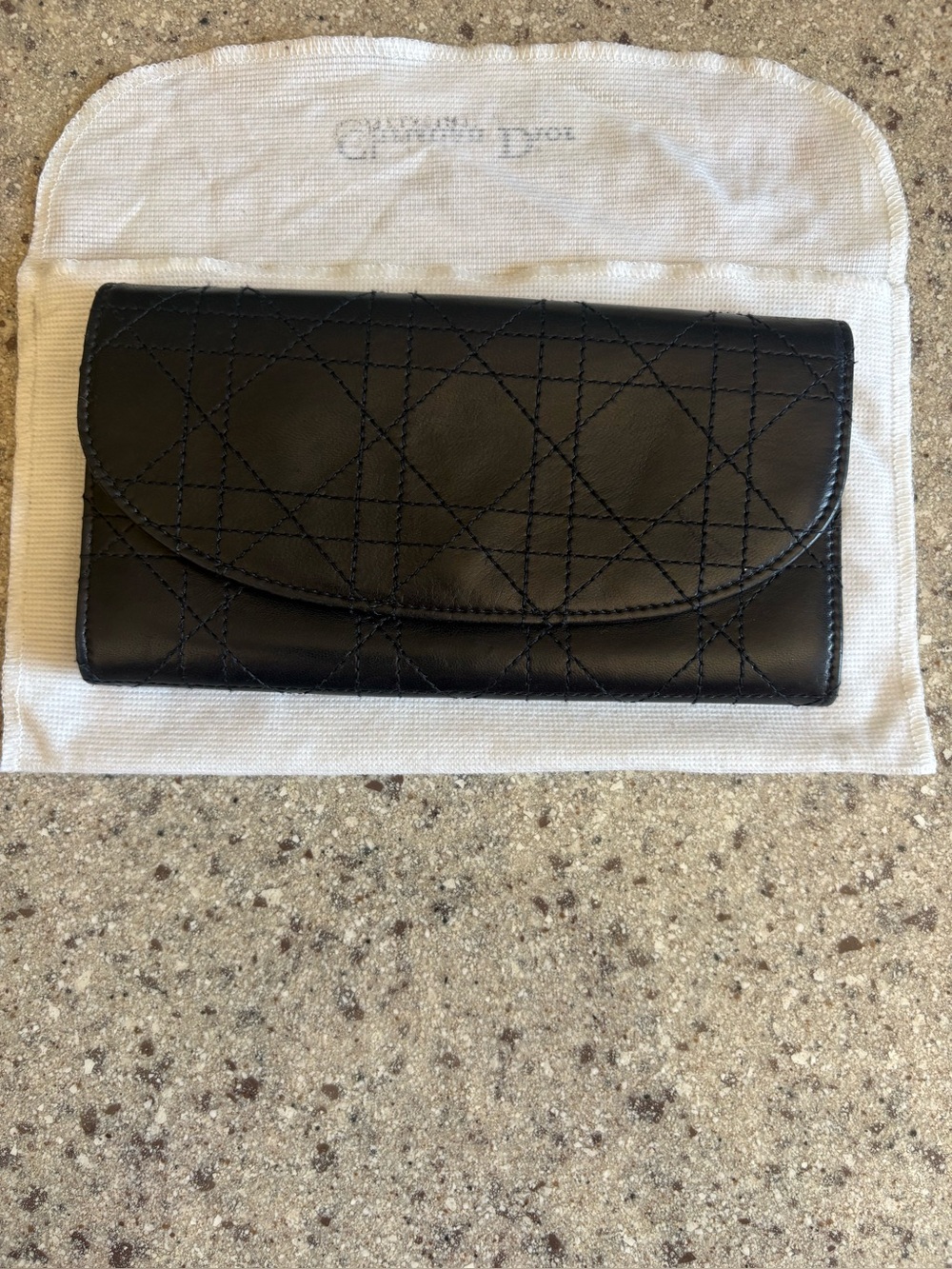 Dior Black Quilted Leather Wallet